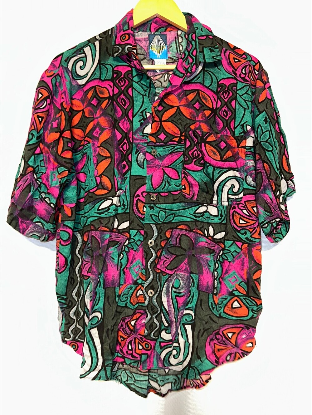 VTG Sausalito 90s Button-Up Shirt Multicolor USA Rayon M